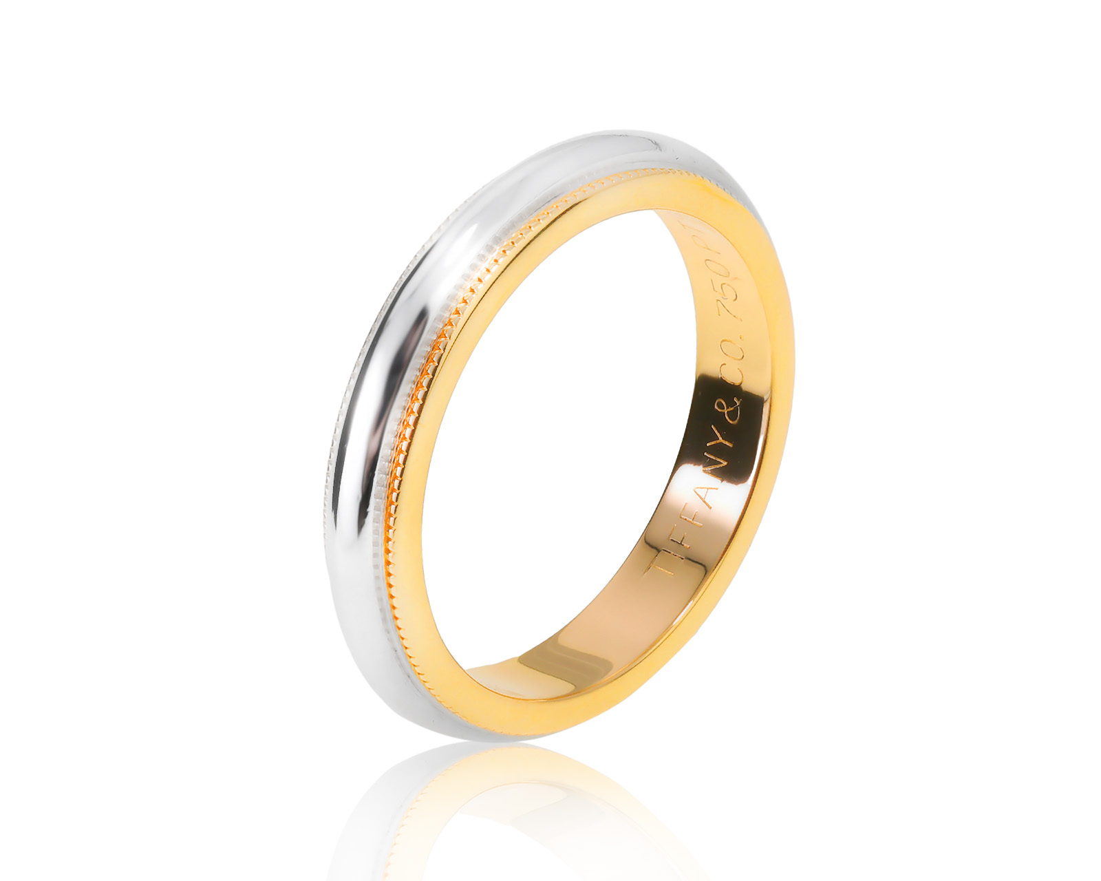 Оригинальное золотое кольцо Tiffany&Co Milgrain 220124/2