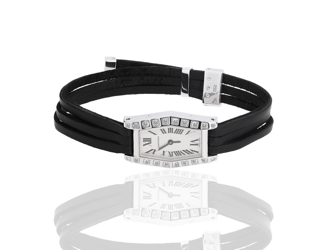 Золотые часы с бриллиантами 0.30ct Cartier 041217/3