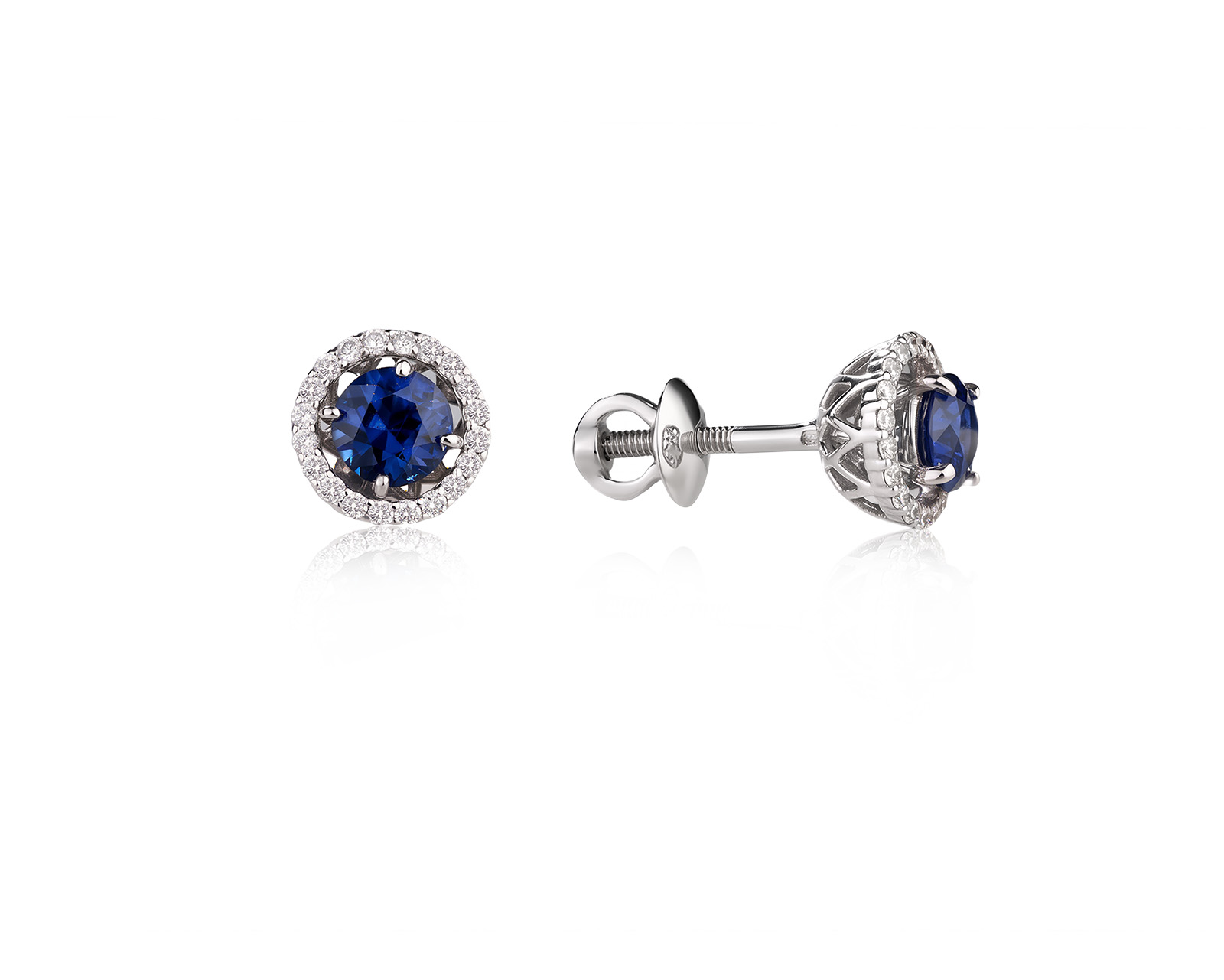 Оригинальные золотые серьги с сапфирами 0.85ct Lykov`s Jewellery 040626/КМ411; 040626/КМ412