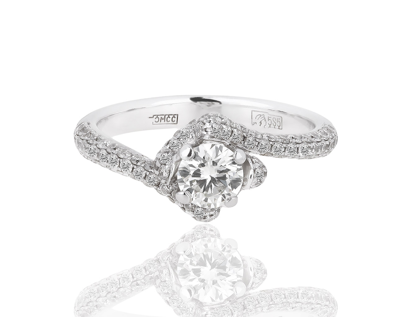 Изысканное золотое кольцо с бриллиантами 1.15ct 061218/4