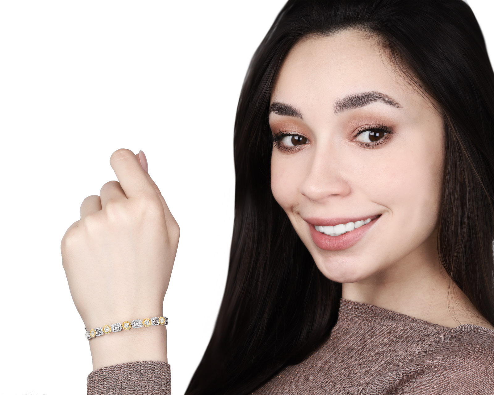 Восхитительный золотой браслет с бриллиантами 2.44ct