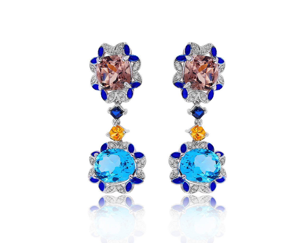 Королевские золотые серьги с топазами 8.86ct 121019/10