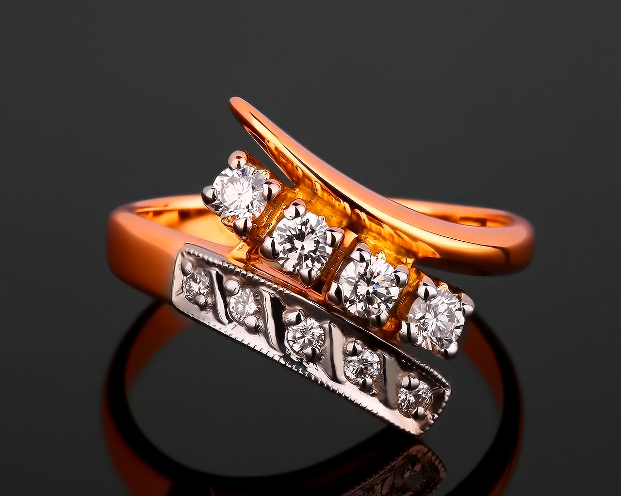 Изящное золотое кольцо с бриллиантами 0.27ct 130118/11 Изящное золотое кольцо с бриллиантами 0.27ct 130118/11