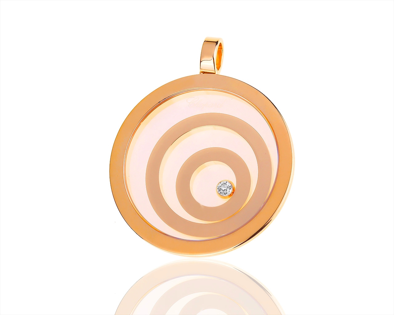Золотой кулон с бриллиантом 0.10ct Chopard Happy Spirit 011118/7