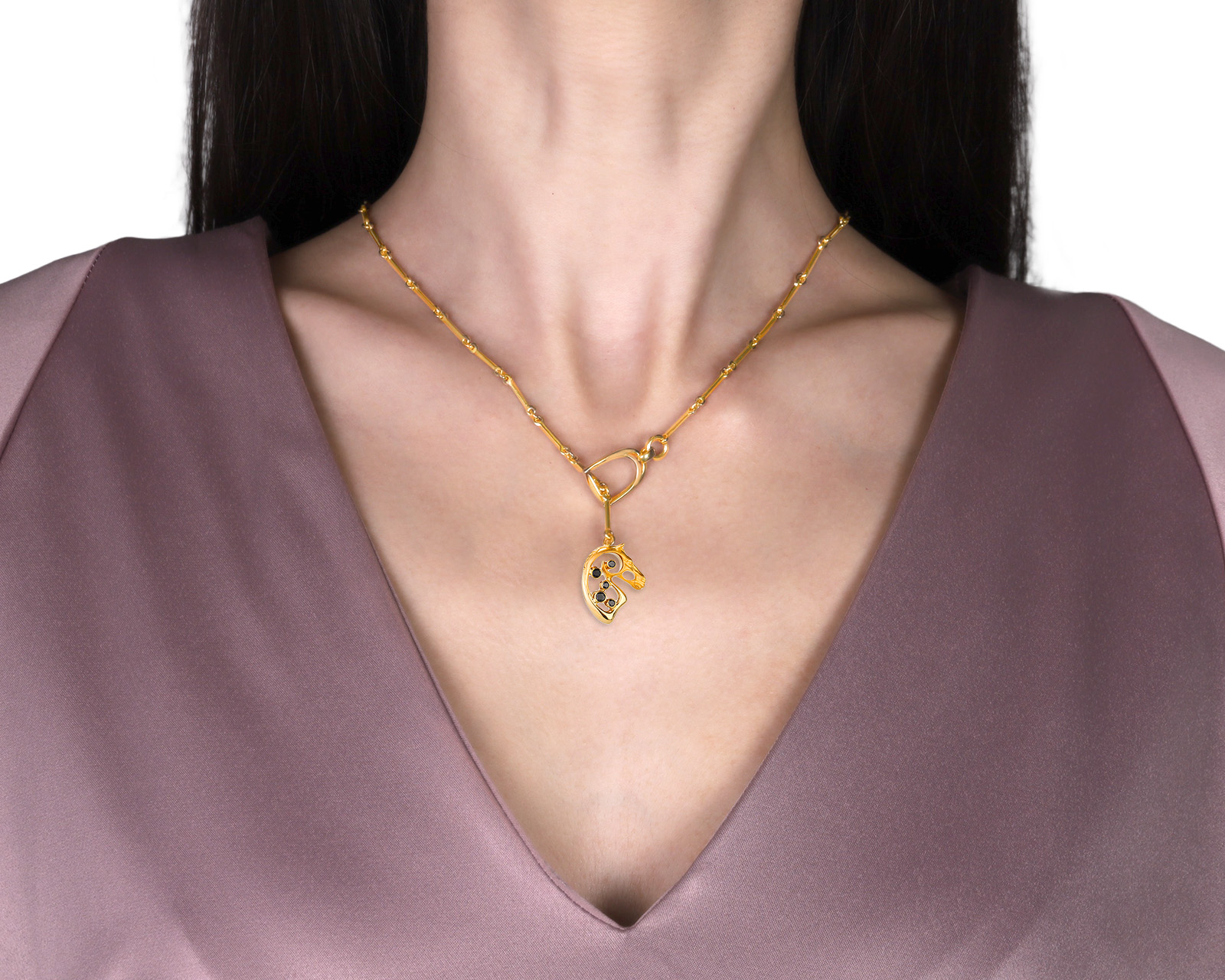 Оригинальное золотое колье с бриллиантами 0.28ct Carrera y Carrera Horse