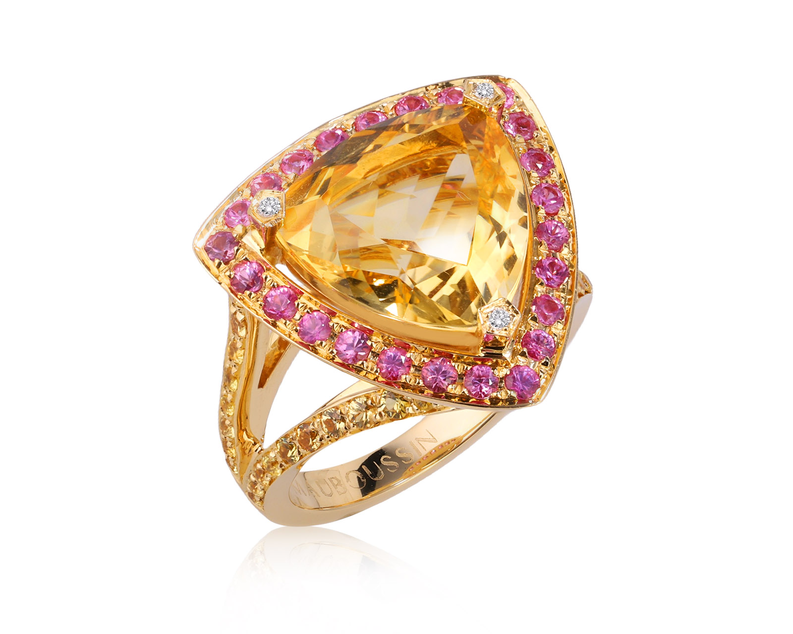 Оригинальное золотое кольцо с цитрином 5.94ct Mauboussin Mes Couleurs À Toi 101225/1