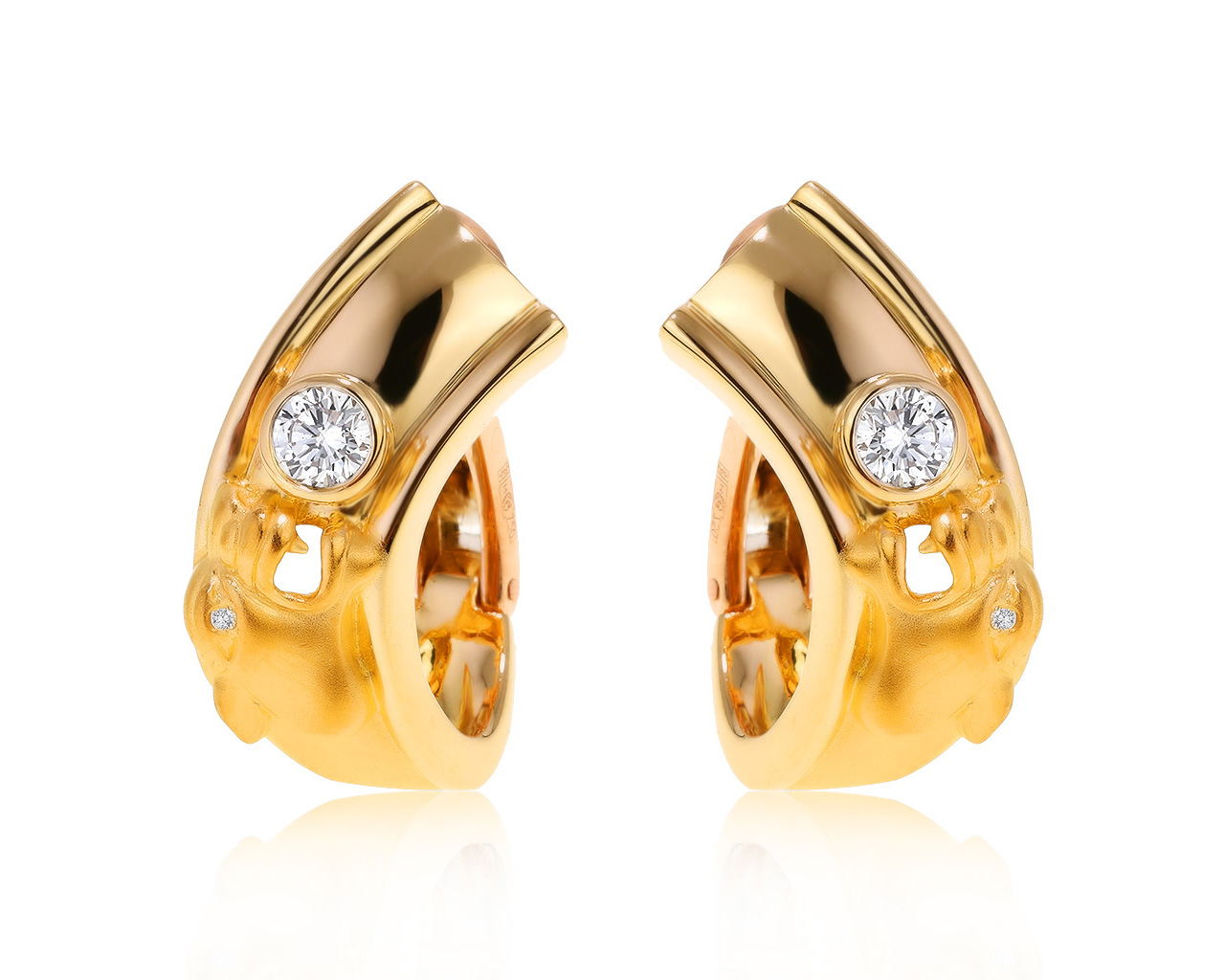 Оригинальные золотые серьги с бриллиантами 0.37ct Carrera y Carrera Panther 171220/7