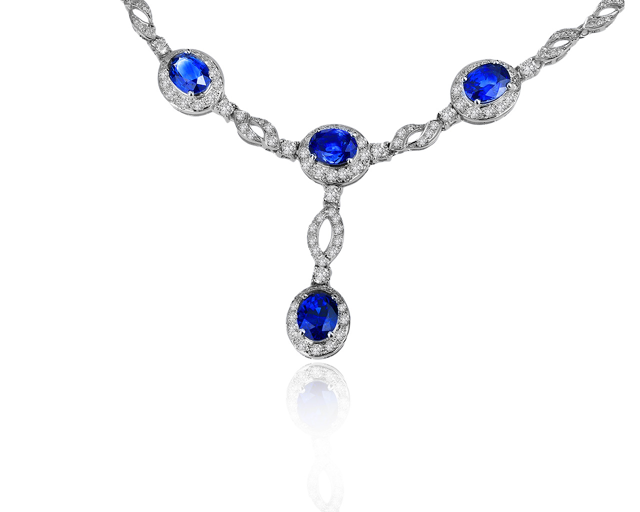 Королевское золотое колье с сапфирами 5.84ct 020320/3