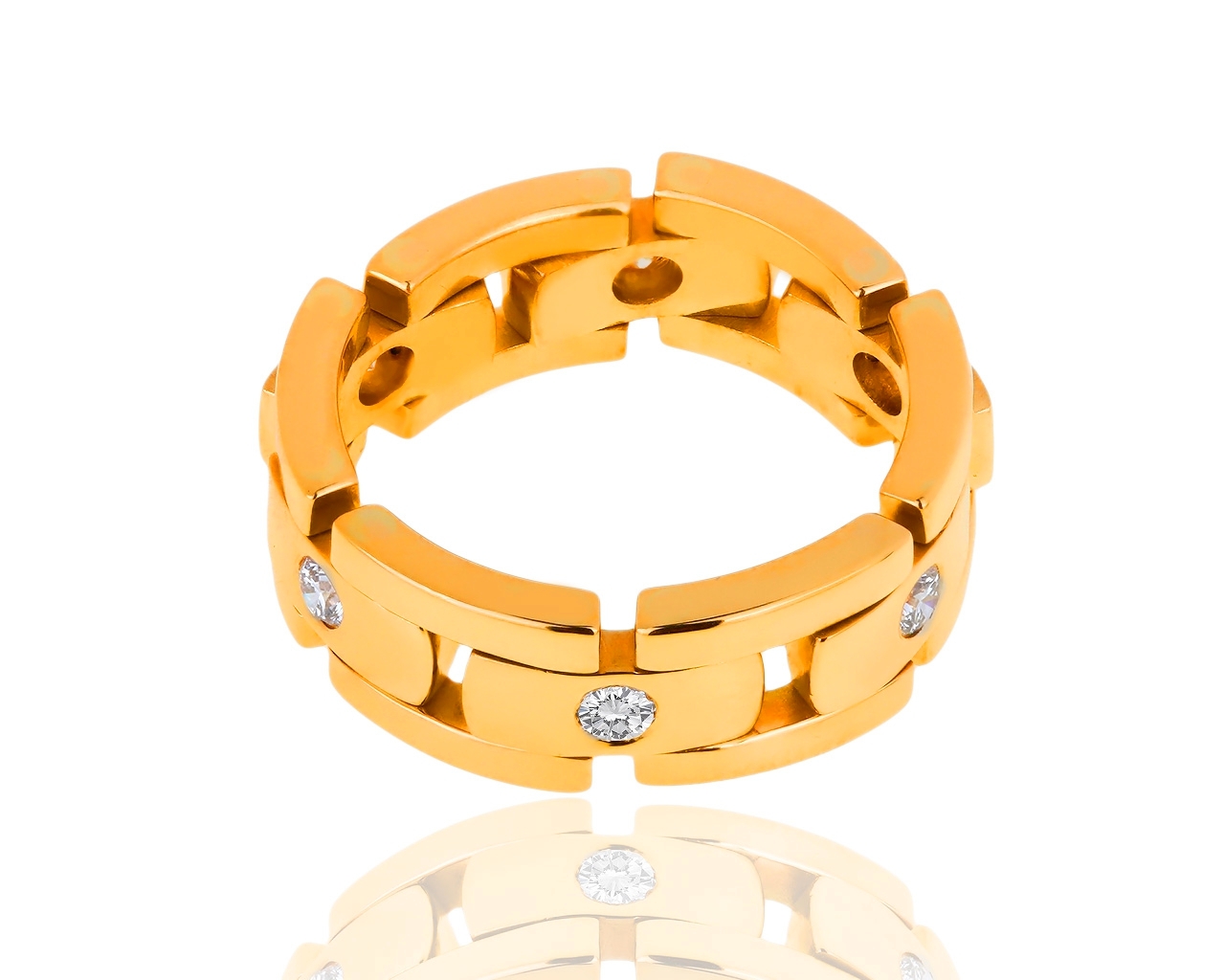Итальянское золотое кольцо с бриллиантами 0.24ct