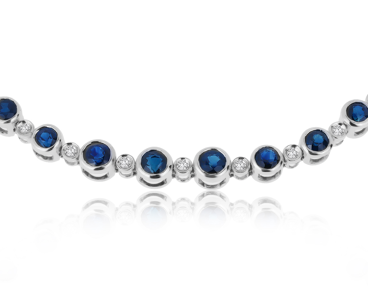 Нарядный золотой браслет с сапфирами 1.41ct