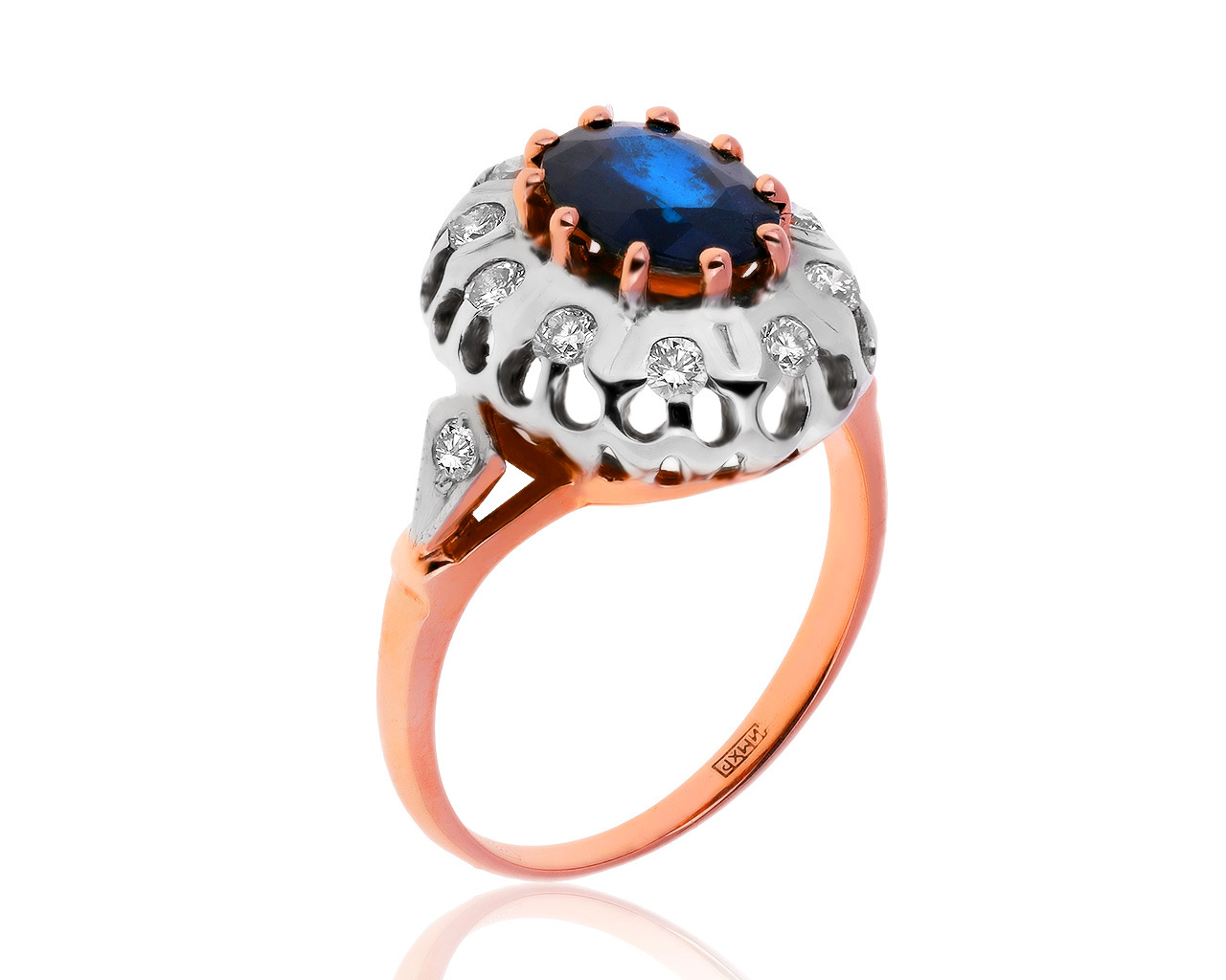 Изящное золотое кольцо с сапфиром 1.45ct 160620/16