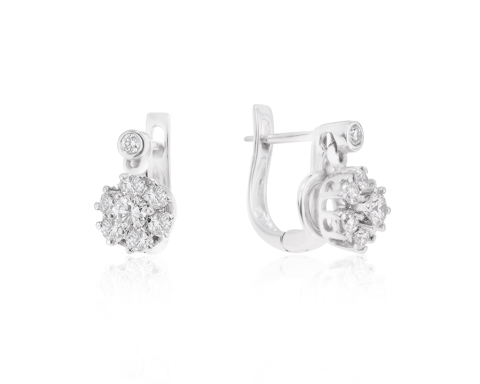Стильные золотые серьги с бриллиантами 1.16ct 291121/13