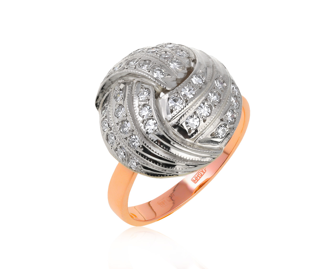 Изящное золотое кольцо с бриллиантами 0.58ct