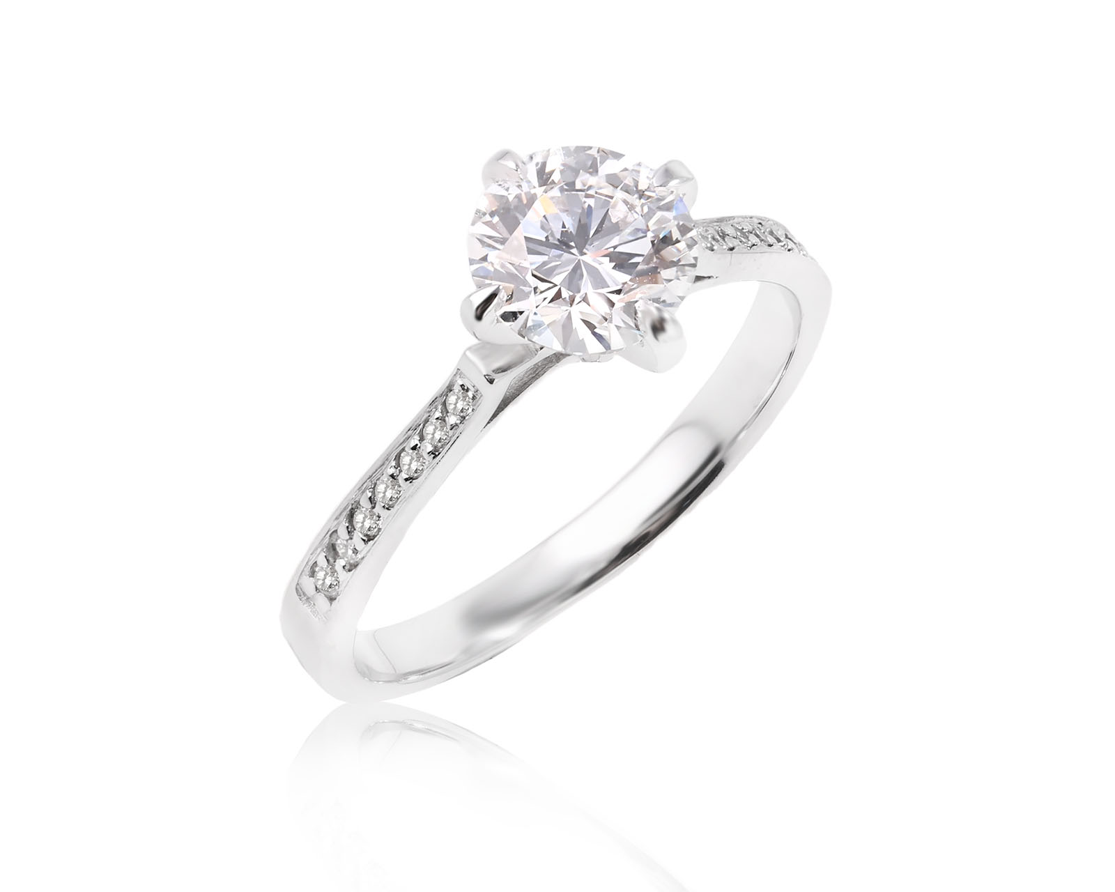 Золотое кольцо с бриллиантами 1.10ct 100226/КМ299