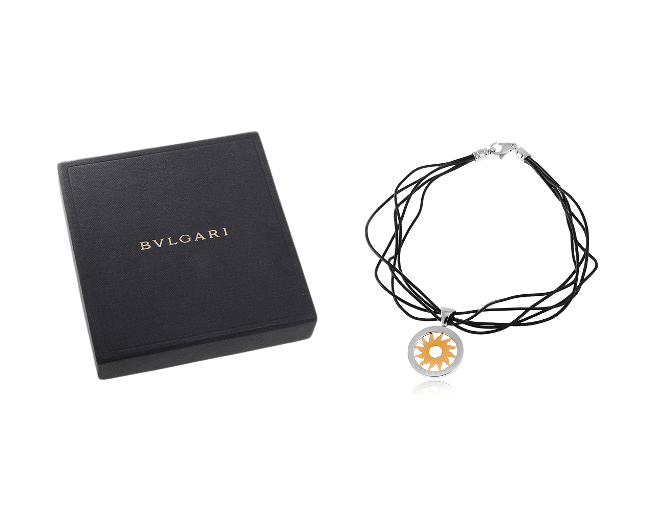 Оригинальный золотой кулон Bvlgari Tondo