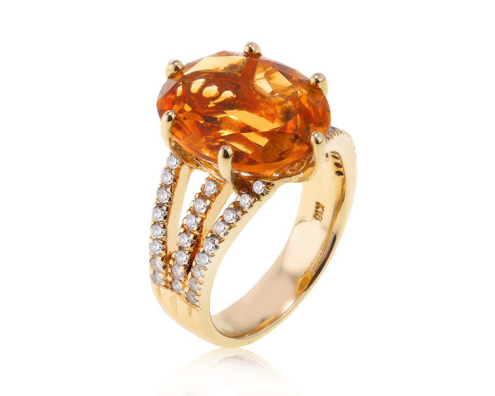 Завораживающее золотое кольцо с цитрином 8.85ct