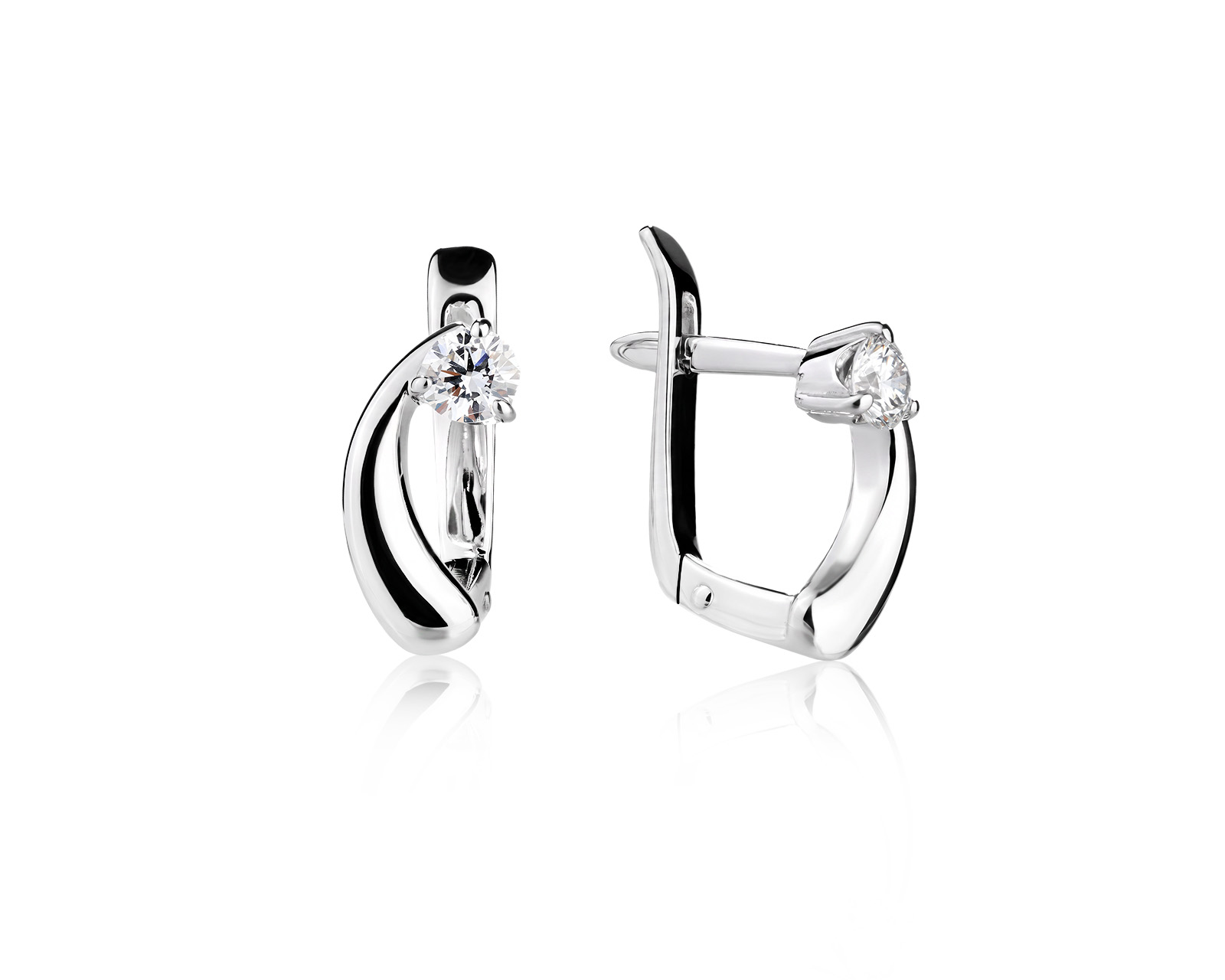 Золотые серьги с бриллиантами 0.30ct
