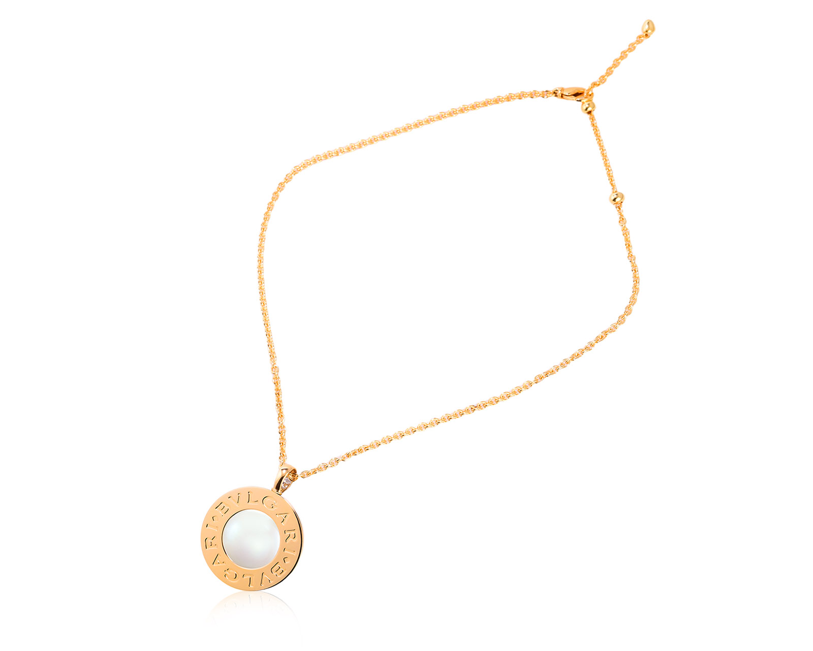 Оригинальный золотой кулон с перламутром и ониксом Bvlgari Bvlgari Reversible