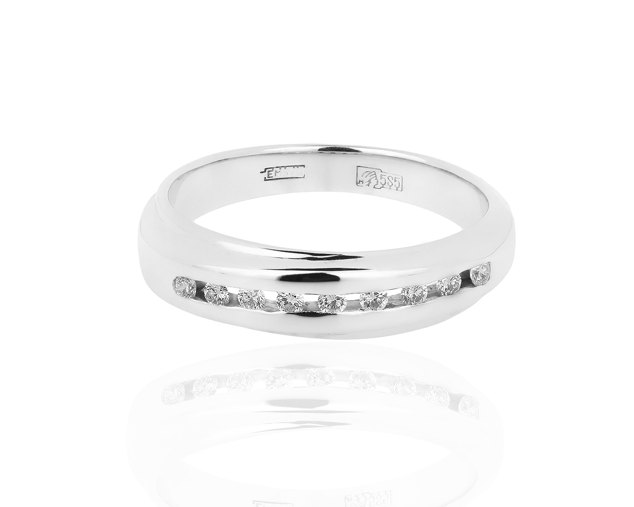 Стильное золотое кольцо с бриллиантами 0.15ct 100518/12