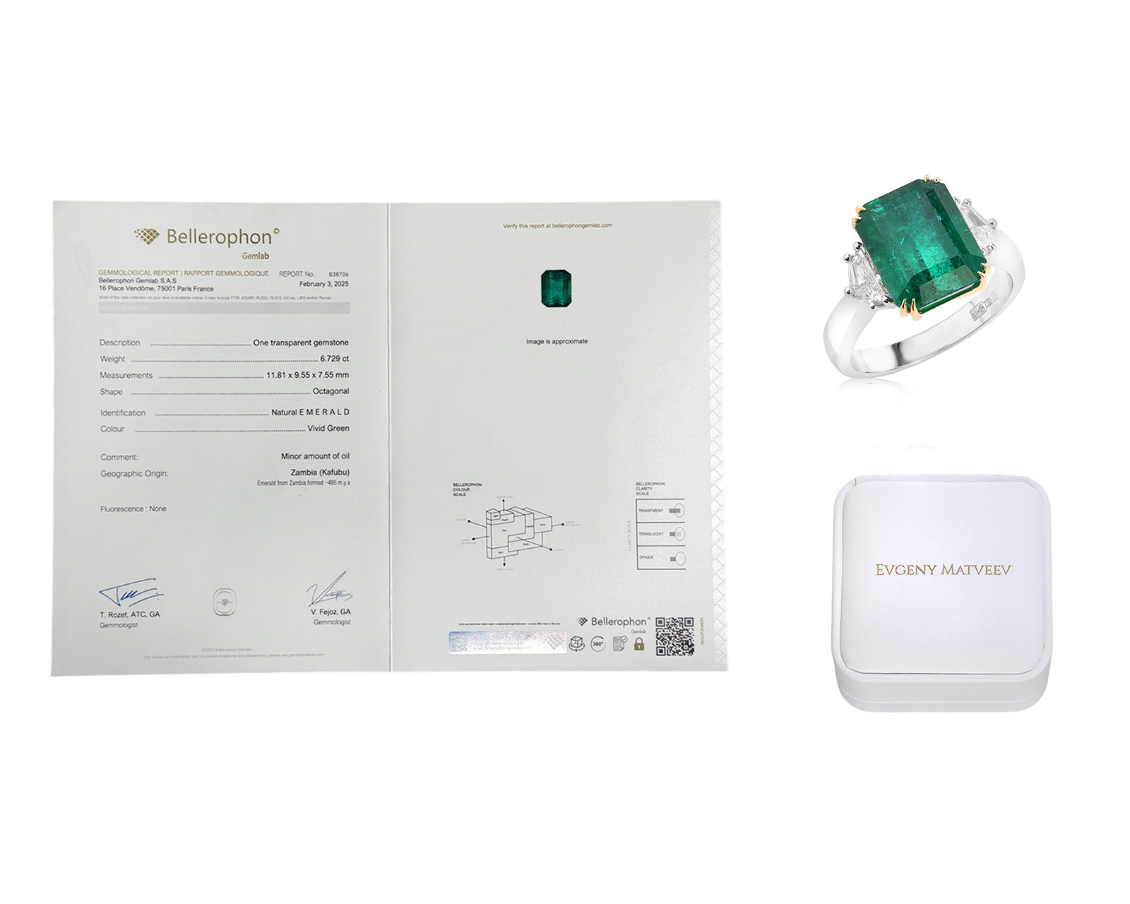 Золотое кольцо с изумрудом Замбия 6.73ct Evgeny Matveev