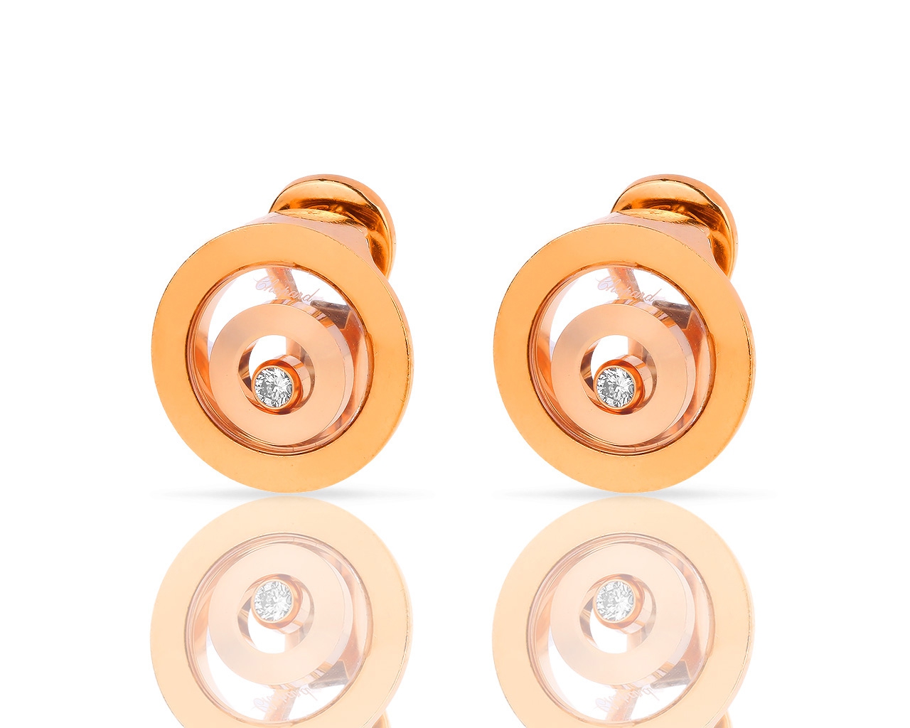 Золотые серьги с бриллиантами 0.20ct Chopard Happy Spirit 240718/8