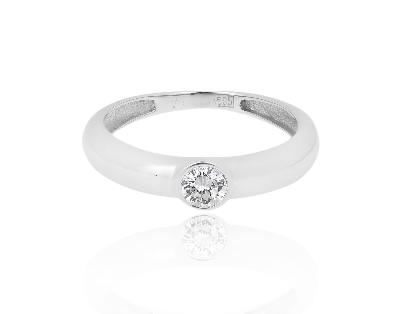 Золотое кольцо с бриллиантом 0.19ct 071017/16