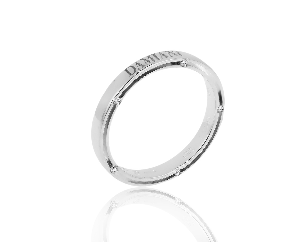 Оригинальное золотое кольцо с бриллиантами 0.08ct Damiani