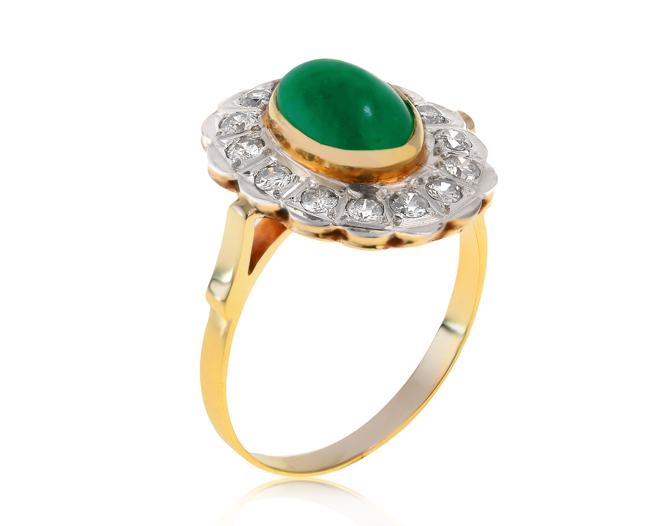 Винтажное золотое кольцо с хризопразом 2.21ct СССР 200521/2