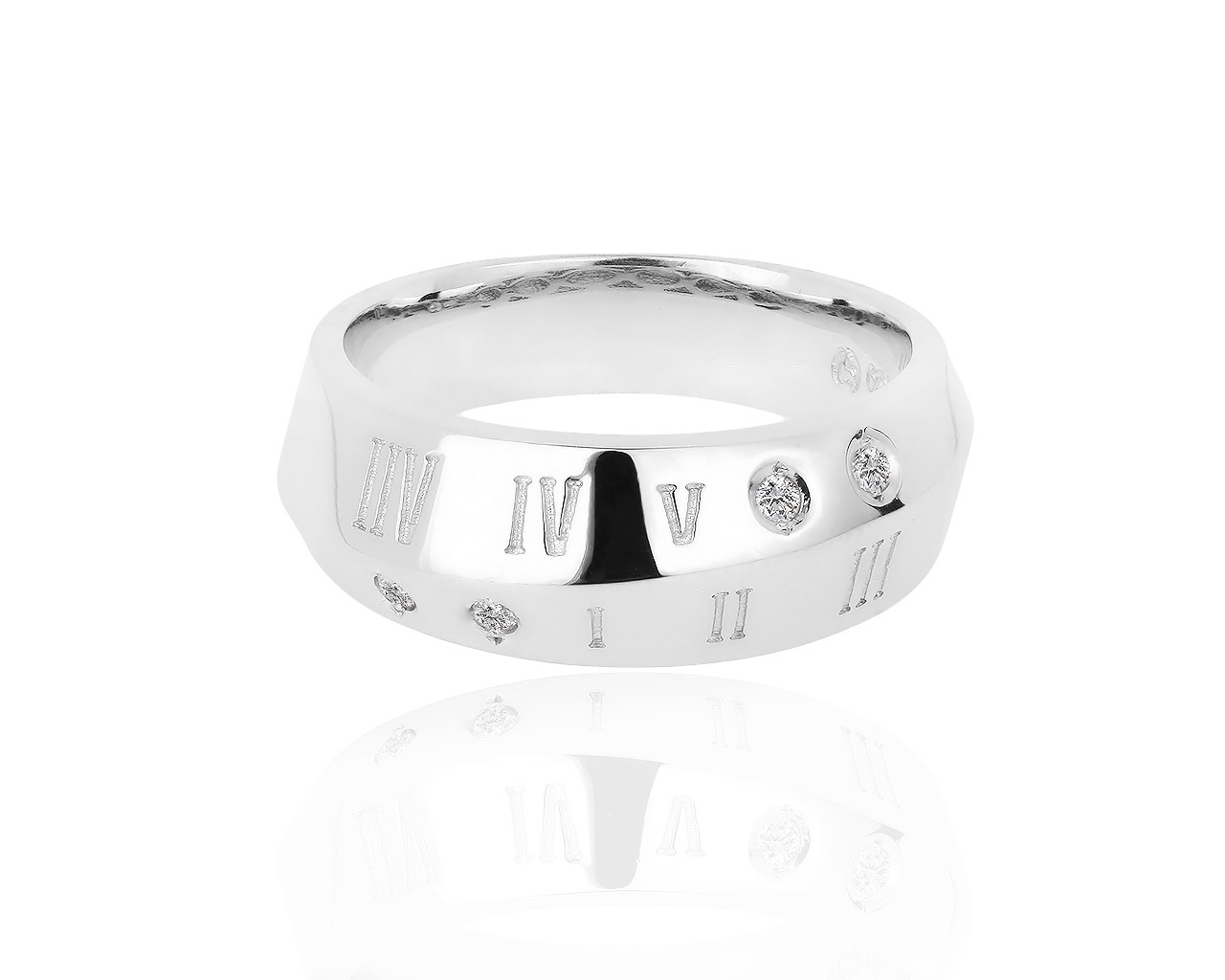 Интересное золотое кольцо с бриллиантами 0.07ct 170918/2