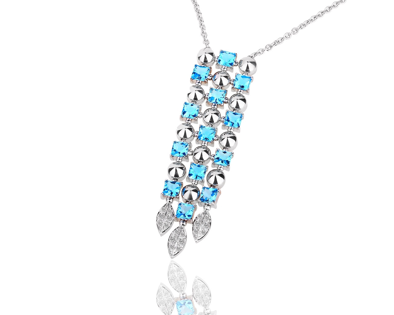 Модная золотая подвеска с топазами и бриллиантами Bvlgari 190517/8