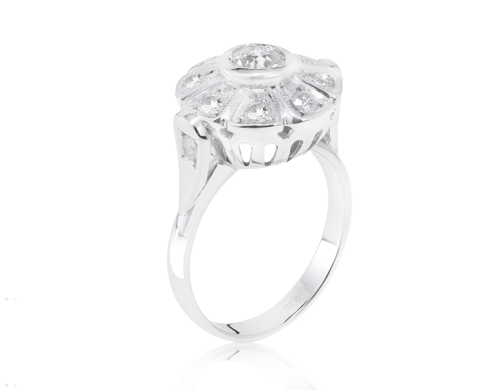 Роскошное золотое кольцо с бриллиантами 0.88ct 141021/6