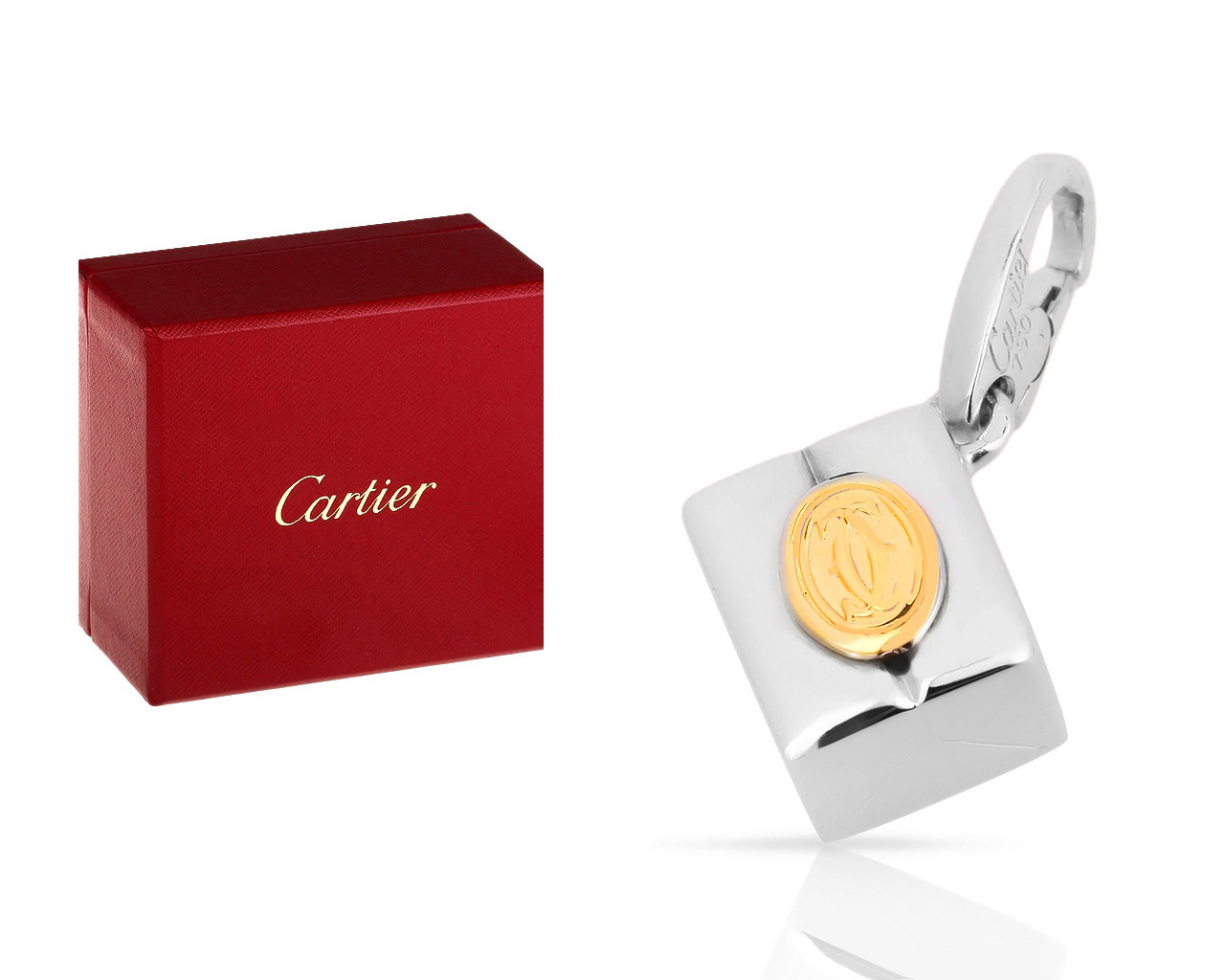Миниатюрный золотой кулон-шарм Cartier
