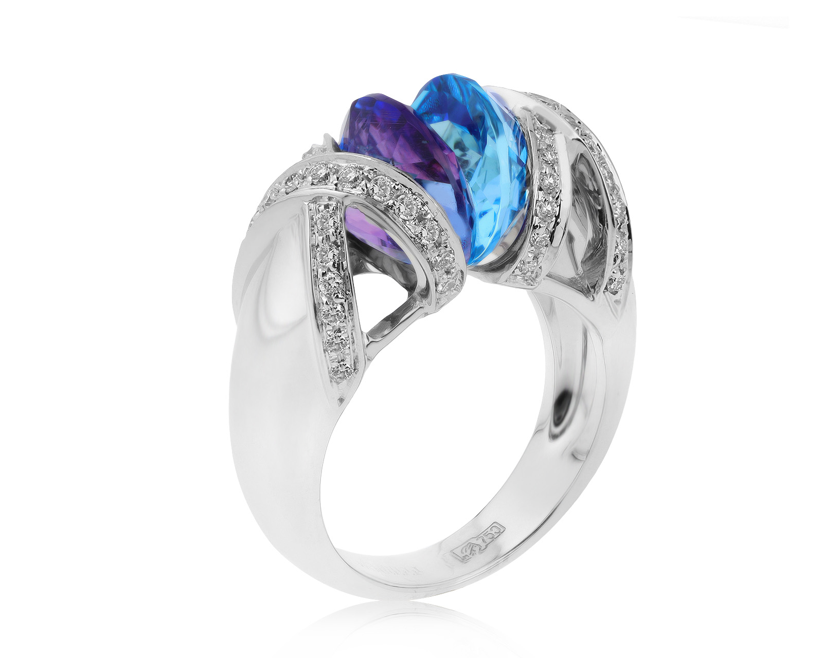 Оригинальное золотое кольцо с топазом 3.55ct Mario Panelli 040821/2