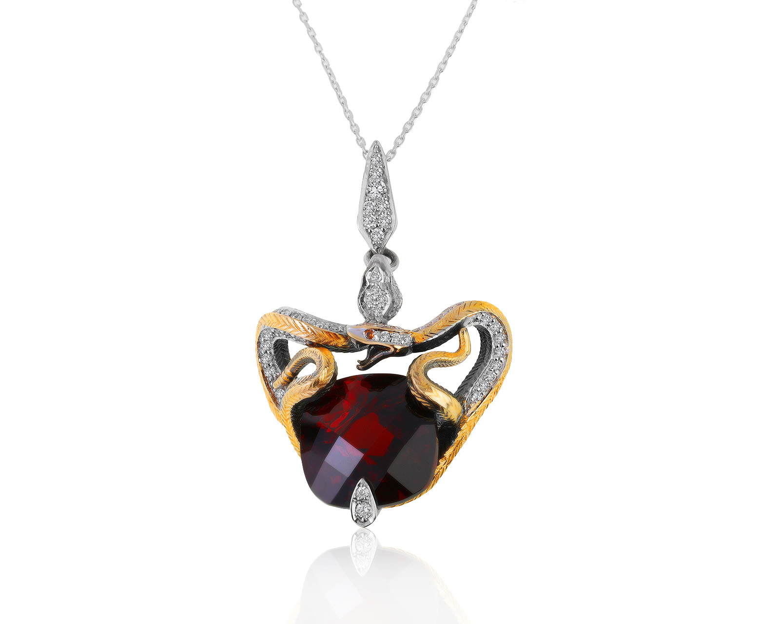 Золотой кулон с гранатом 14.00ct 130721/КМ13 Золотой кулон с гранатом 14.00ct 130721/КМ13
