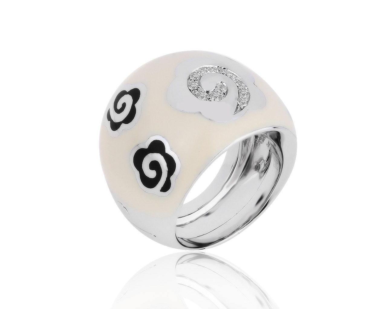 Оригинальное золотое кольцо с бриллиантами 0.13ct Nouvelle Bague 240819/3