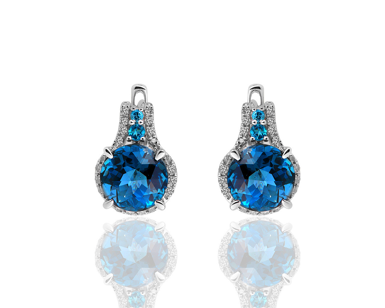 Золотые серьги с бриллиантами и топазами 5.37ct Roberto Bravo 160519/17 Золотые серьги с бриллиантами и топазами 5.37ct Roberto Bravo 160519/17