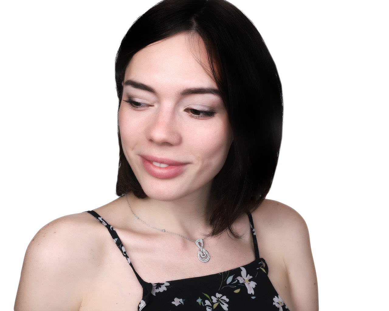 Изящный золотой кулон с бриллиантами 1.01ct