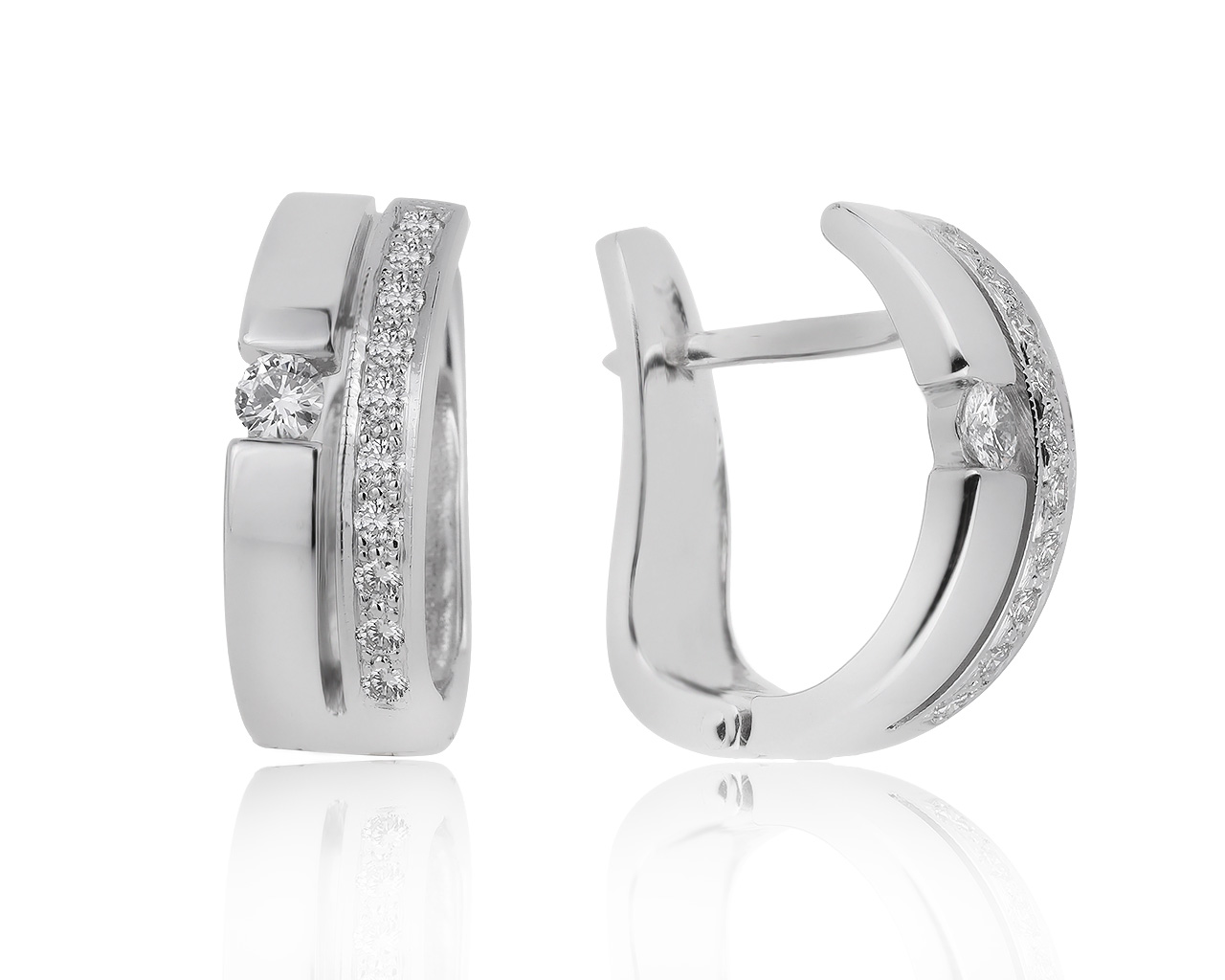 Роскошные золотые серьги с бриллиантами 0.28ct