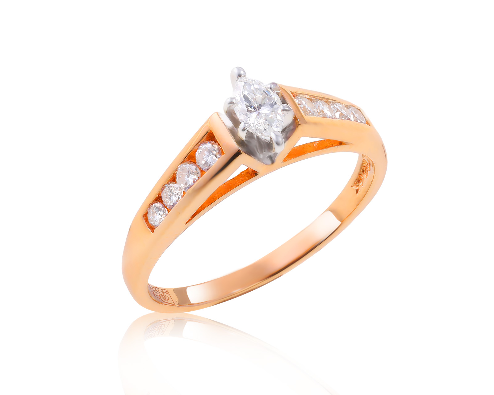 Золотое кольцо с бриллиантами 0.47ct