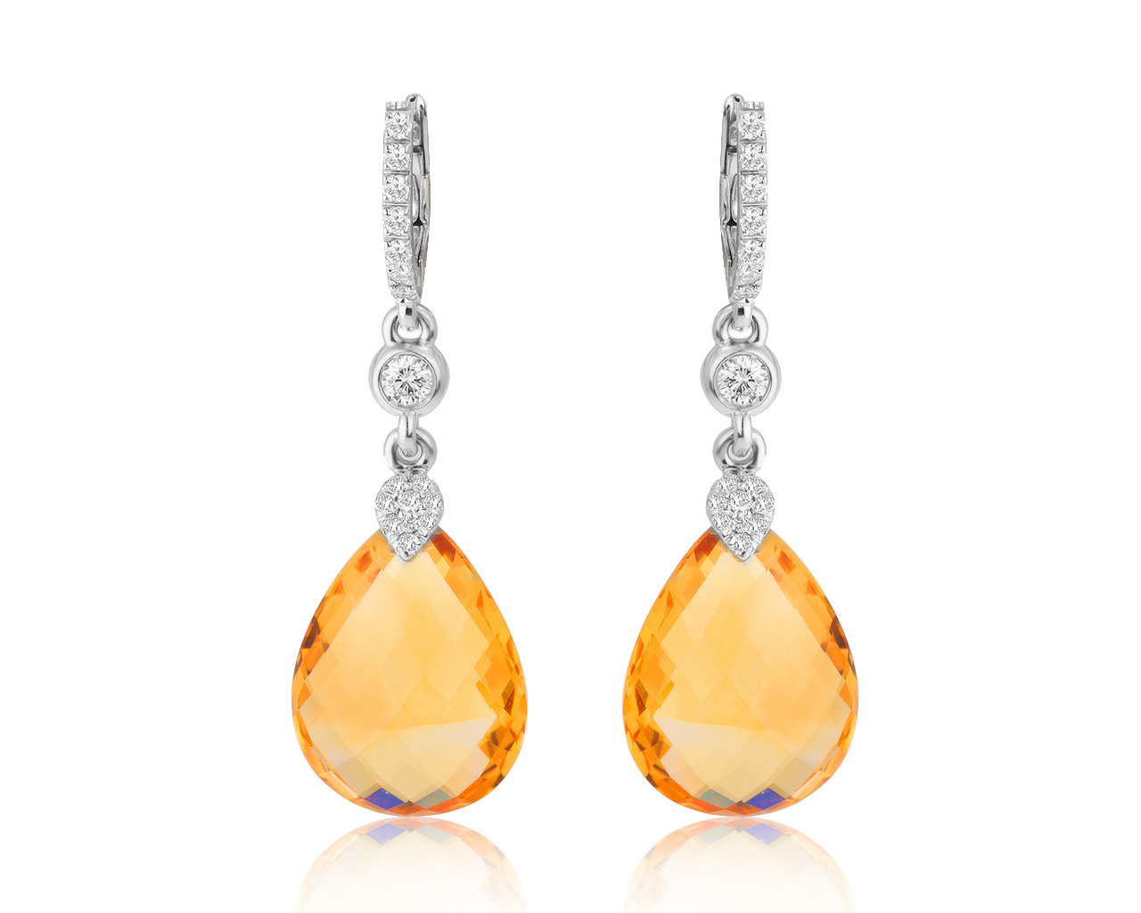 Оригинальные золотые серьги с цитринами 12.52ct Crivelli 020621/3 Оригинальные золотые серьги с цитринами 12.52ct Crivelli 020621/3