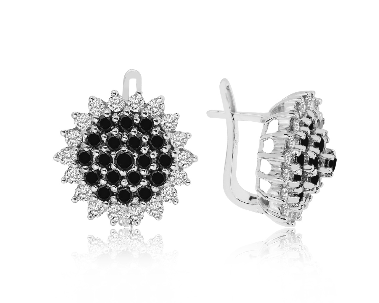 Великолепные золотые серьги с бриллиантами 1.76ct