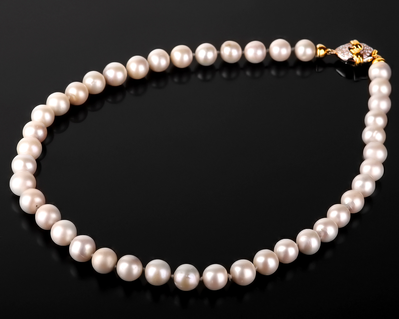 Итальянское ожерелье с жемчугом и бриллиантами 230717/4