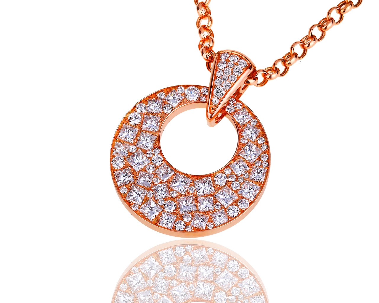 Оригинальная золотая подвеска с бриллиантами 3.82ct Centoventuno 030218/5