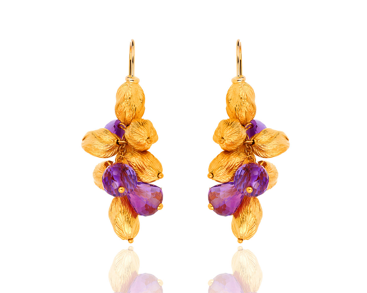 Прекрасные золотые серьги с аметистами Roberto coin 130119/5