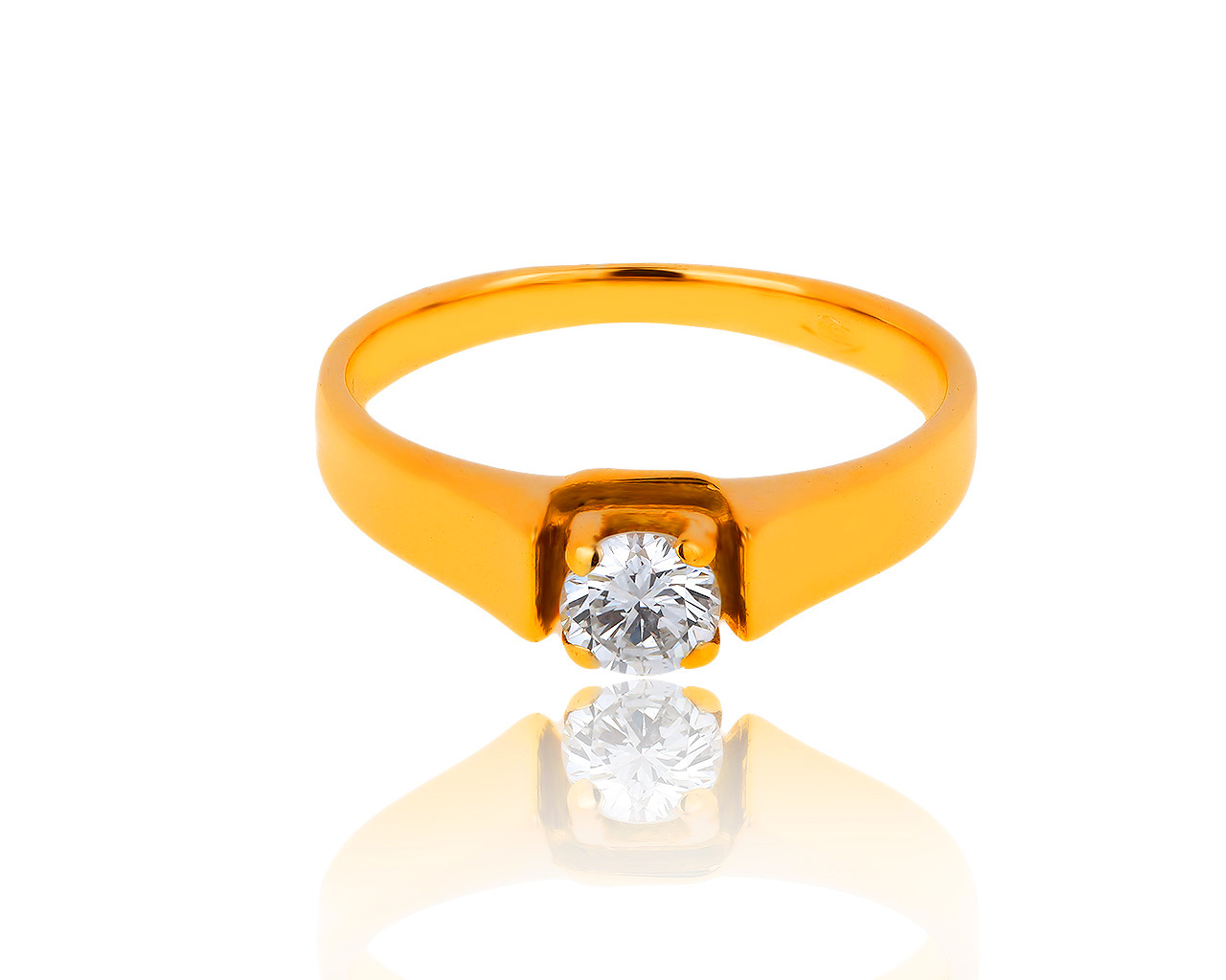 Итальянское золотое кольцо с бриллиантом 0.27ct 170617/11