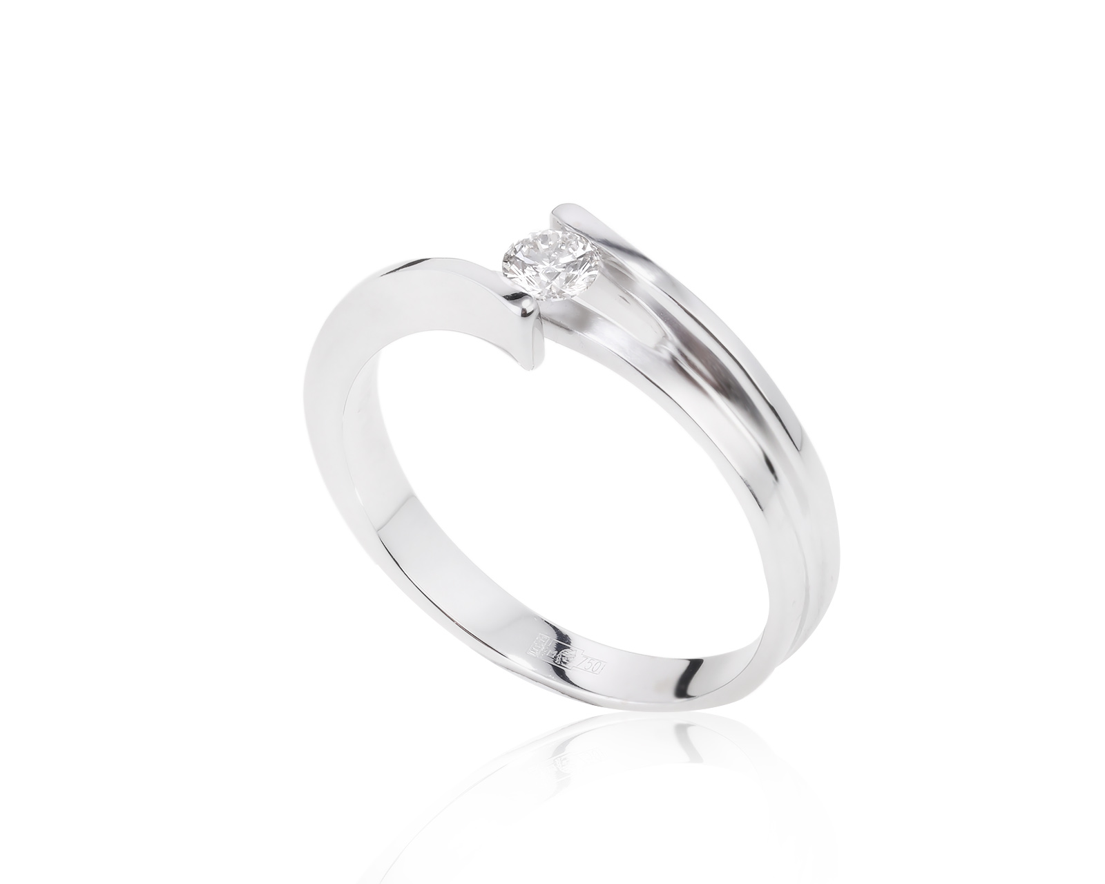 Оригинальное золотое кольцо с бриллиантом 0.17ct Zen 170522/7