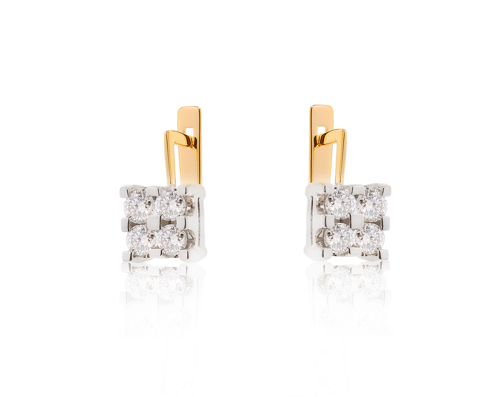 Золотые серьги с бриллиантами 1.45ct