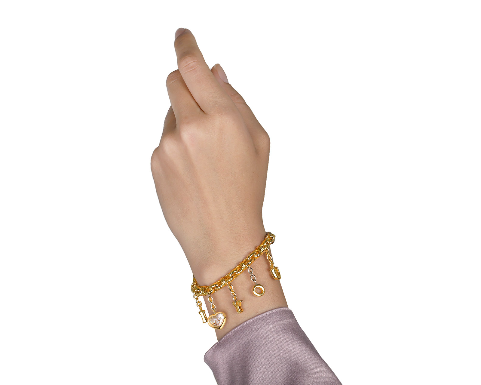 Оригинальный золотой браслет Chopard Happy Diamonds