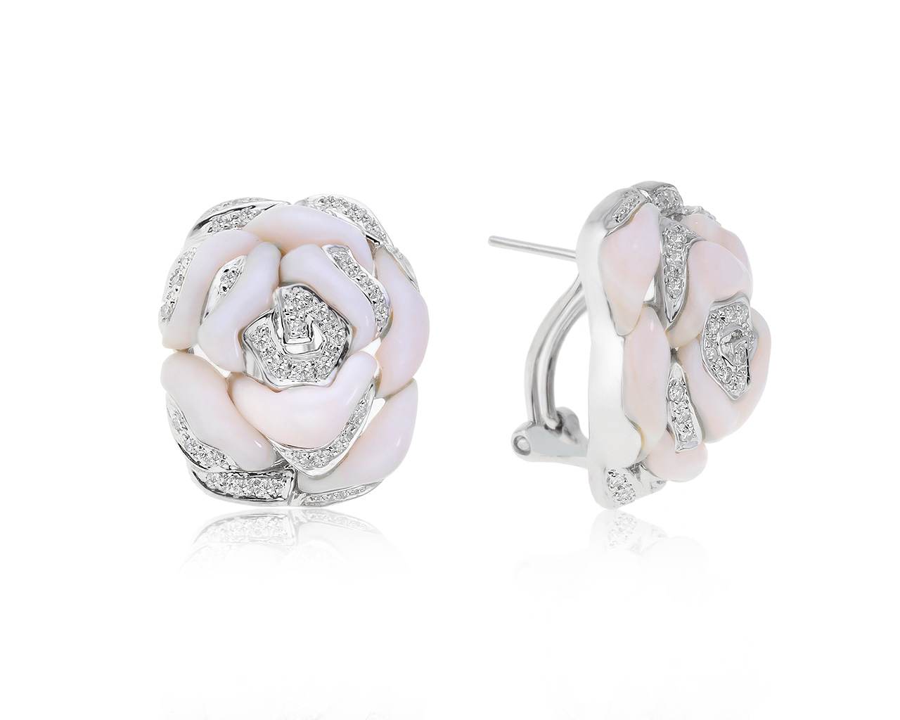 Женственные золотые серьги с бриллиантами 0.35ct