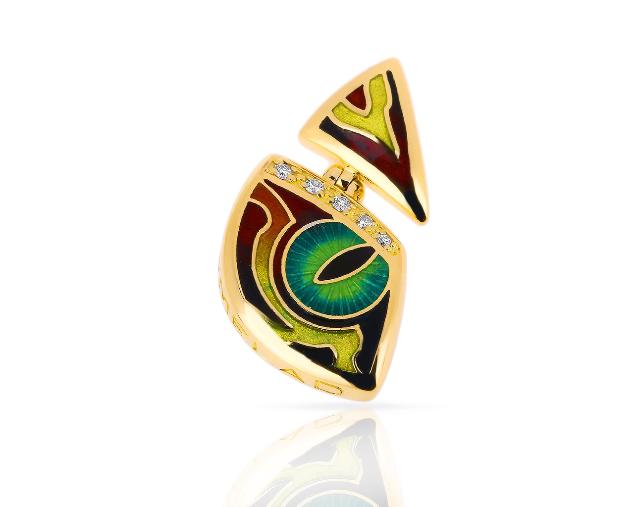 Золотая подвеска с бриллиантами и эмалью Marmelad 080618/4